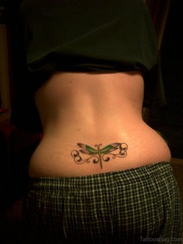 Dragonfly Tattoo Design On Lower Back
