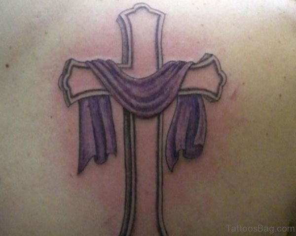 Drape And Cross Tattoo