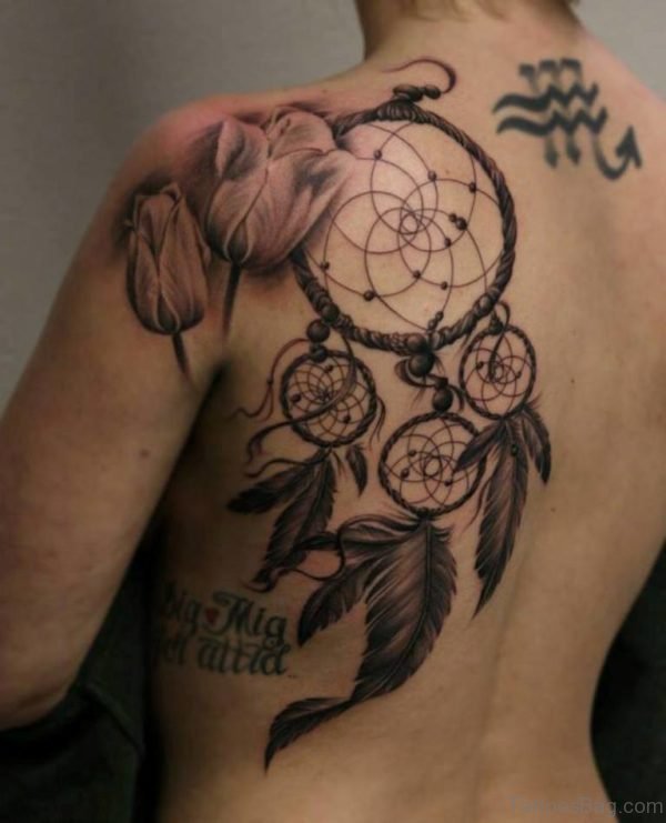 Dreamcatcher Tattoo Design On Side Back