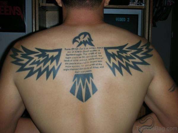 Eagle And Wording Tattoo