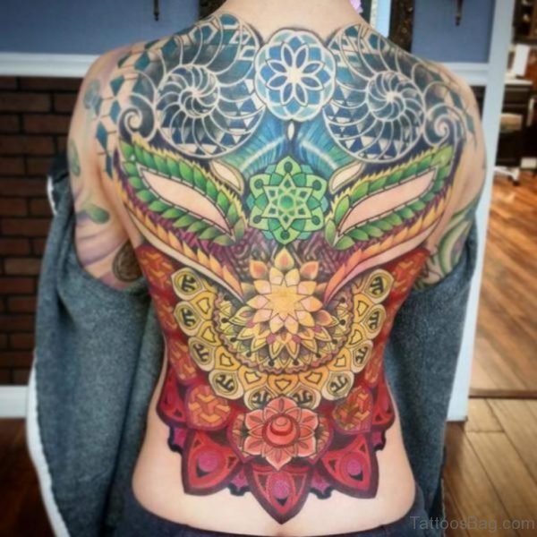 Elegant Geometric Tattoo On Back