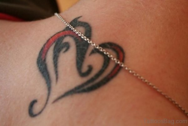 Elegant Heart Neck Tattoo