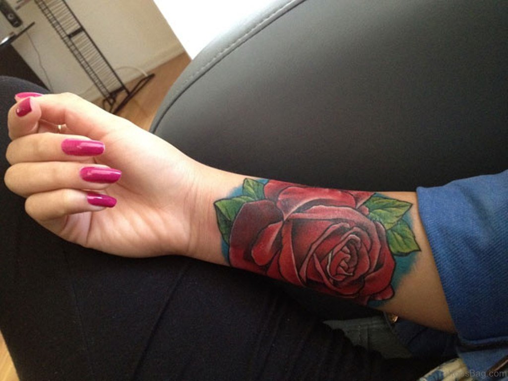 3. Wrap Around Wrist Rose Tattoo - wide 7