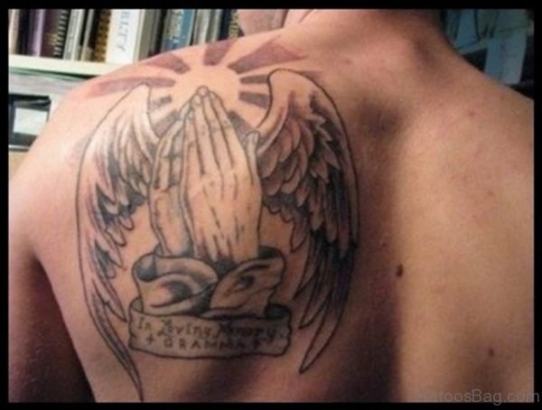 Elegant Memorial Angel Tattoo