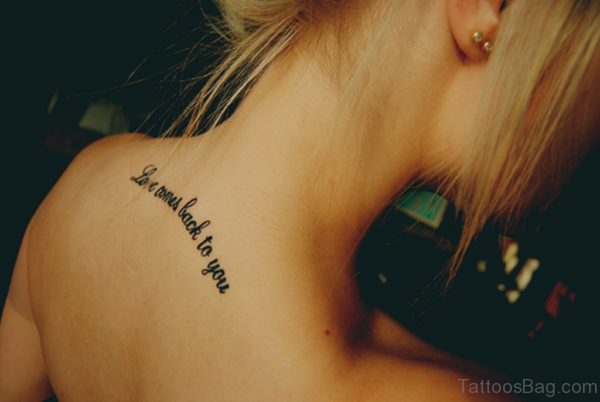 Elegant Quotes Tattoo On Back