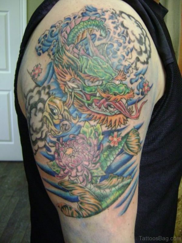 Elegant Shoulder Dragon Tattoo