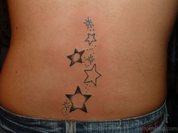 Elegant Stars Tattoo On Back