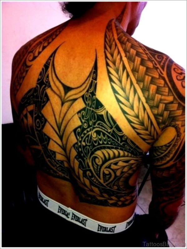 Elegant Tribal Tattoo On Back