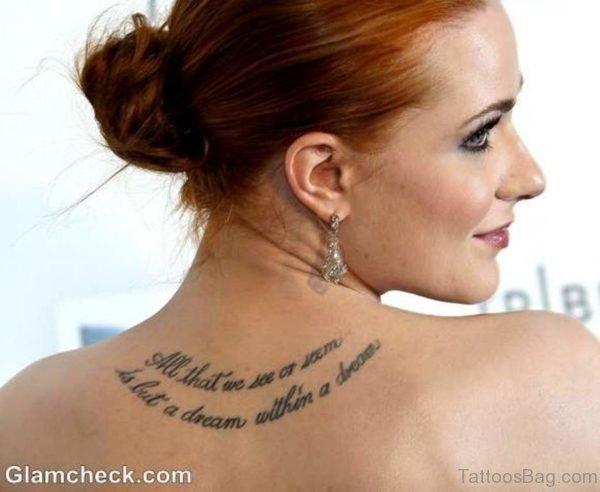 Evan Rachel Wood  Tattoo On Back