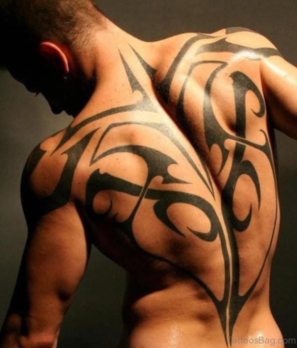 Excellent Tribal Tattoo On Back