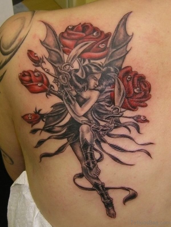 Fairy And Rose Tattoo