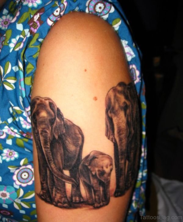 Family Of Elephant Tattoo
