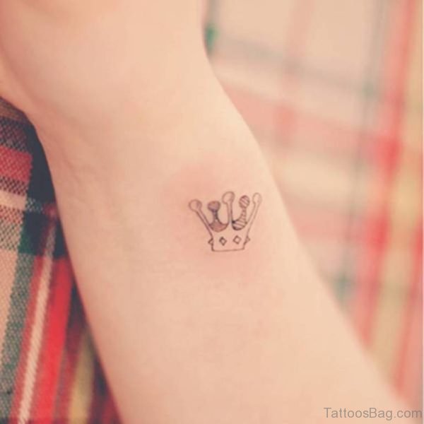 Fantastic Crown Tattoo Design On Wrist