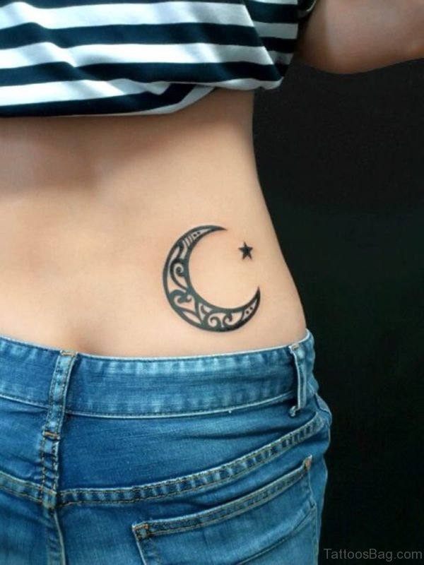 Fantastic Moon Tattoo On Lower Back