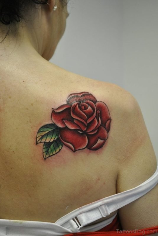Fantastic Rose Tattoo On Back