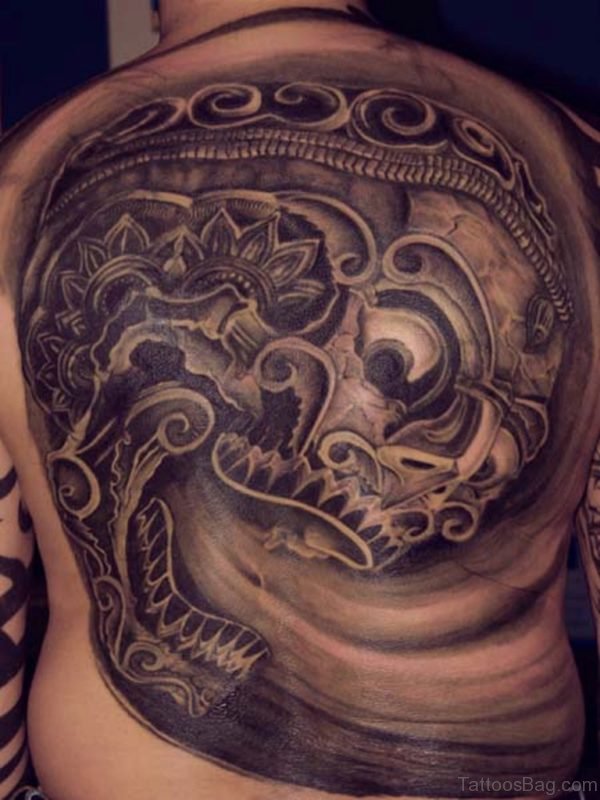 Fantastic Skull Tattoo  Design On Back