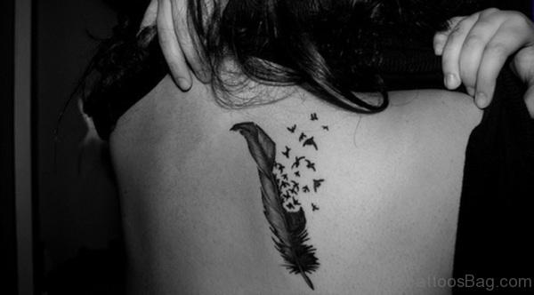 Feather Tattoo On Back