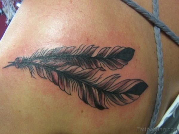 Feathers Tattoo Design on Back
