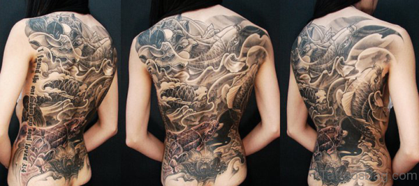 Fish Tattoo On Full Back