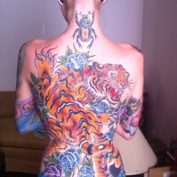 Floral Tiger Tattoo