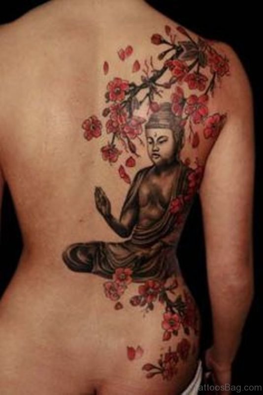 Flower And Buddha Tattoo