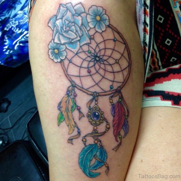 Flower And Dreamcatcher Tattoo