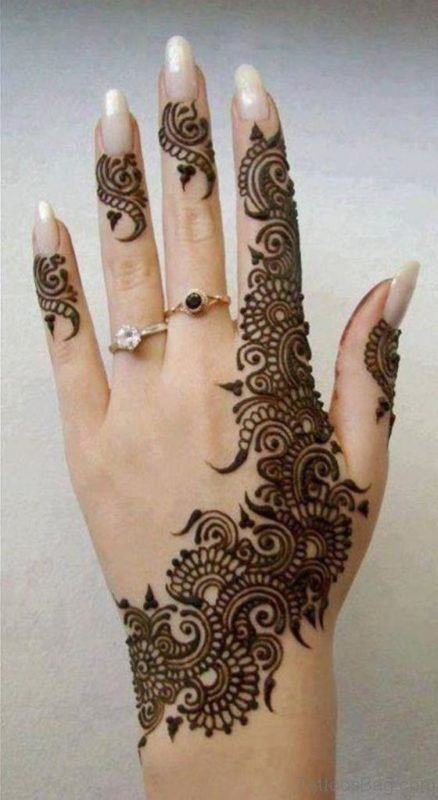 Flower Tattoo Design On Finger