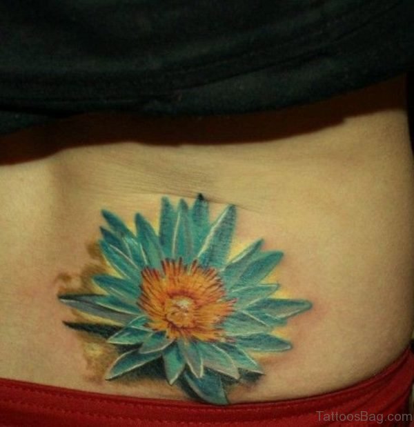 Flower Tattoo On Lower Back