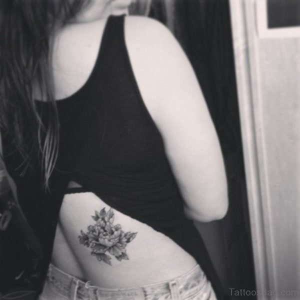 Flower Tattoo On Lower Back