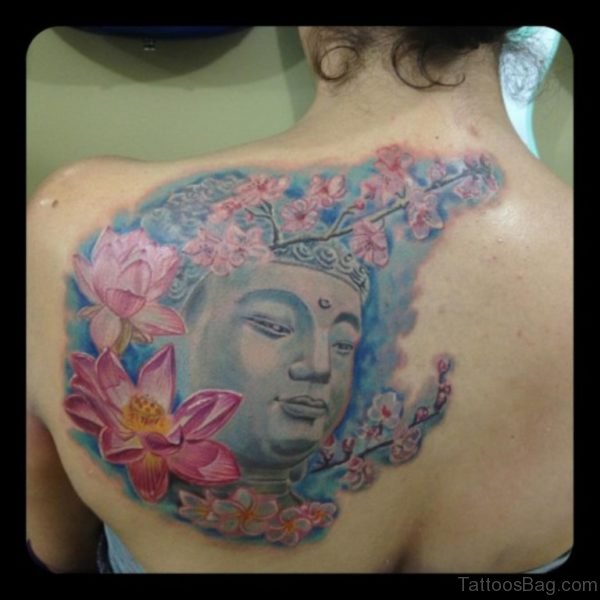 Flowers And Buddhist Tattoo