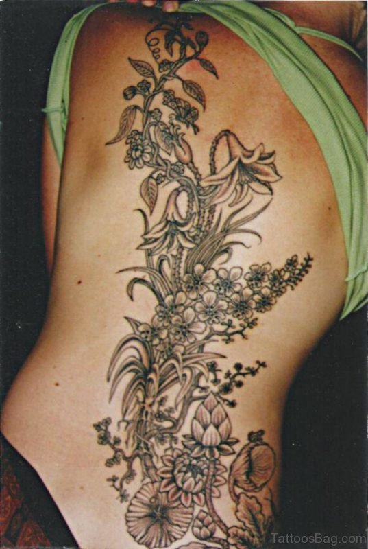 Flowers And Leaf Tattoo