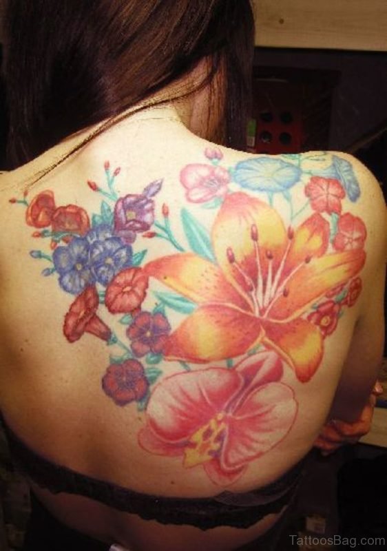 Flowers Tattoo Design For Back