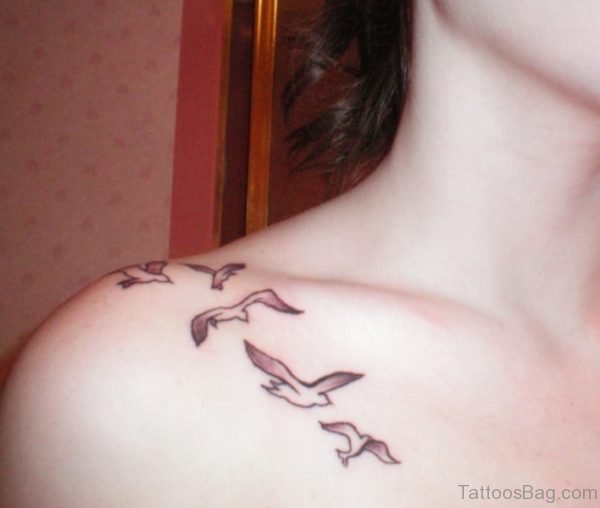 Flying Birds Tattoo For Women