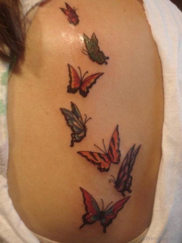 Flying Butterfly Tattoo Design