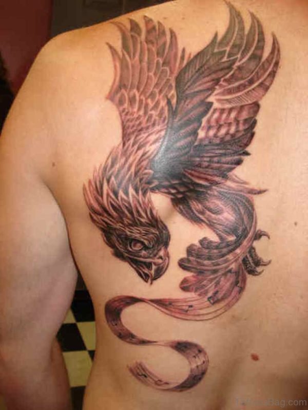 Flying Phoenix Bird Tattoo