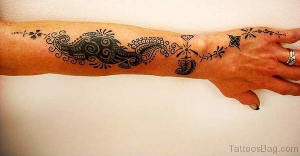 Full Wrist Cover Design Tattoo