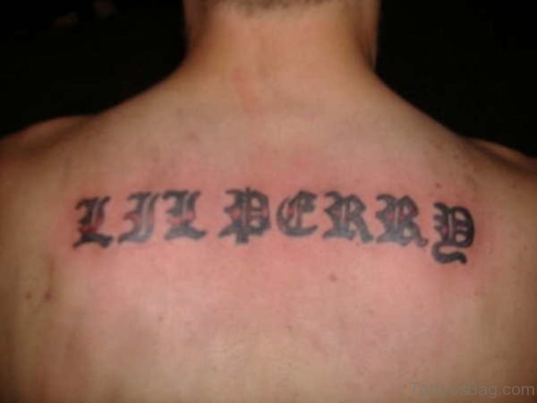 Funky Name Tattoo On Back