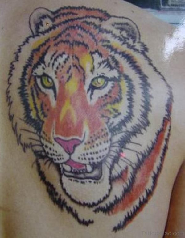 Funky Tiger Face Tattoo