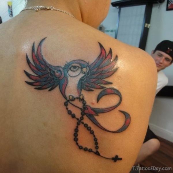 Funny Swallow Tattoo On Back