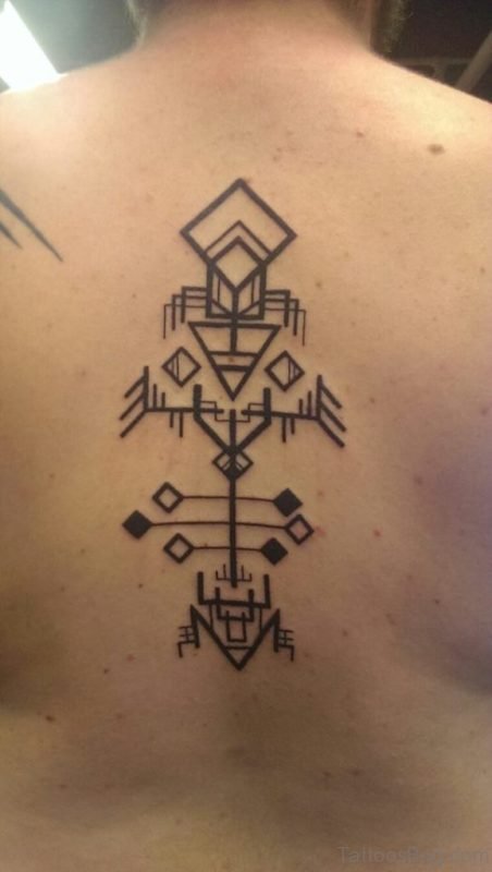 Geometric Tattoo Design On Back 