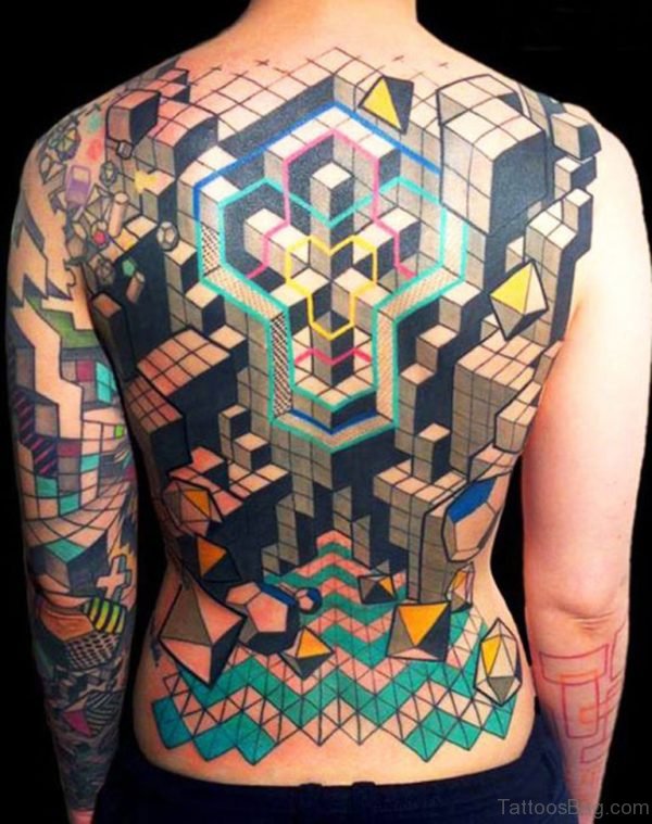 Geometric Tattoo On Full Back