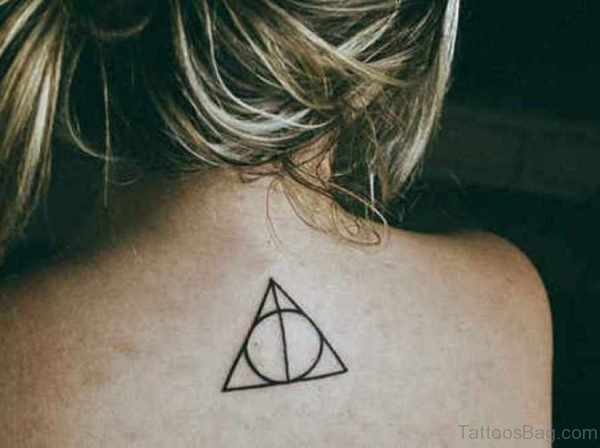 Geometric Triangle Tattoo On Back