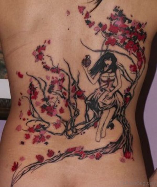Girl And Tree Tattoo