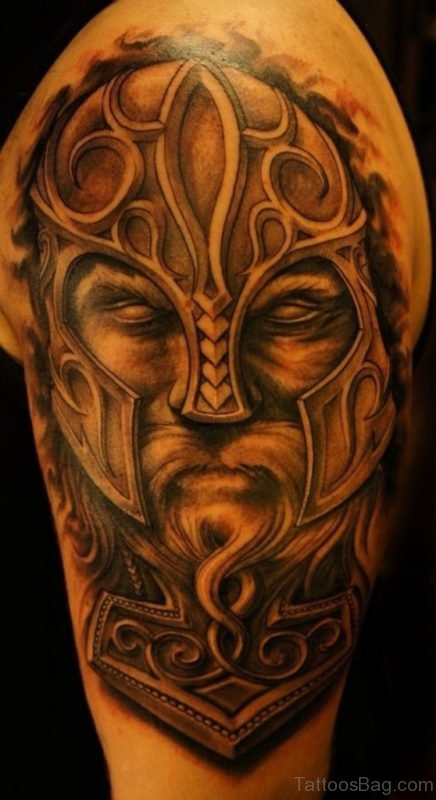 Golden Color Viking Tribal Tattoo
