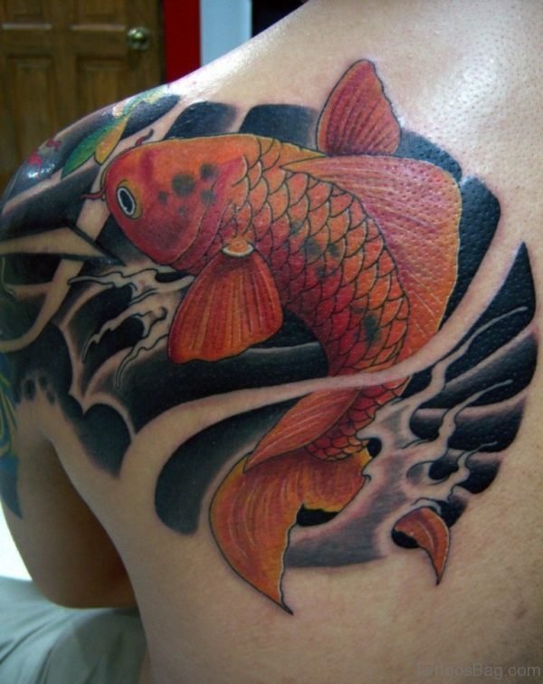 Graceful Fish Tattoo On Back
