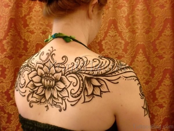 Graceful Henna Flower Tattoo