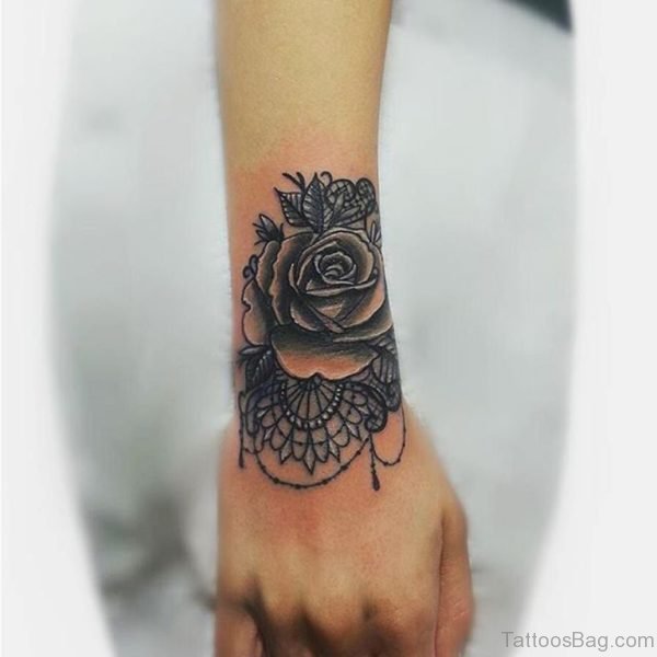 Graceful Mandala Flower Tattoo On Wrist