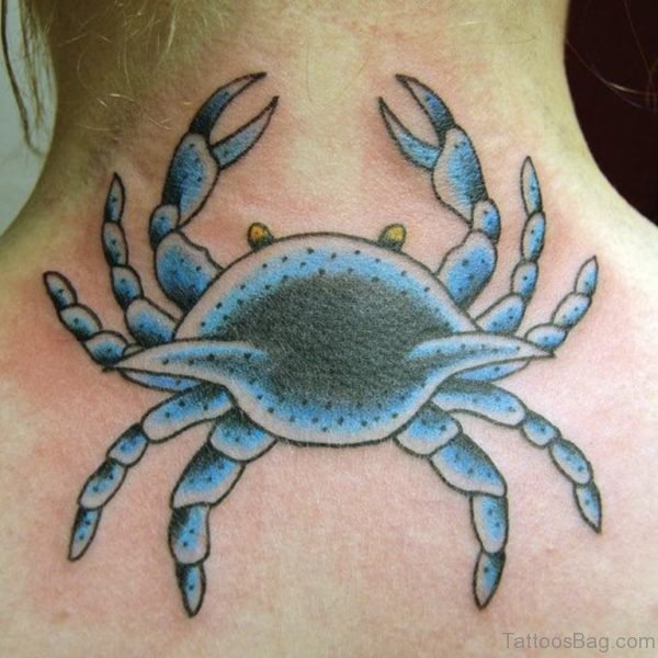 Great Crab Tattoo On Back