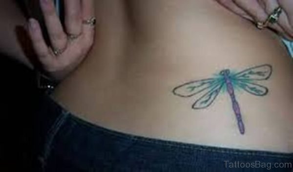 Great Looking Dragonfly Tattoo On Lower Back