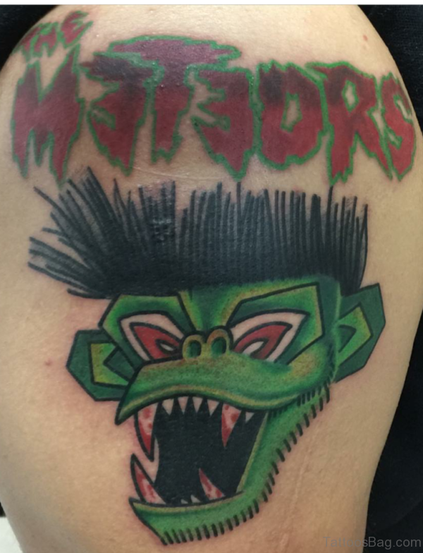 Green Face Monkey Tattoo